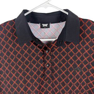 PXG Polo Shirt XL Black Orange Long Sleeve Parsons Extreme Golf Performance
